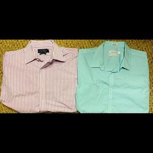 LOT of TWO Dress Shirt - Vintage POLO Ralph Lauren - Slim FIT Calvin Klein (L)